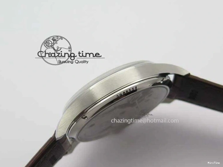 MIROTIME 0427 Sustainable Portuguese IW5444 SS White Dial RG Numbers On Brown Leather Strap A 7256